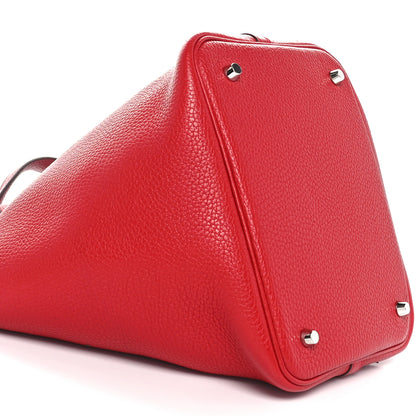 Hermes Taurillon Clemence Picotin Lock 22 MM Rouge Vif 10 of 10
