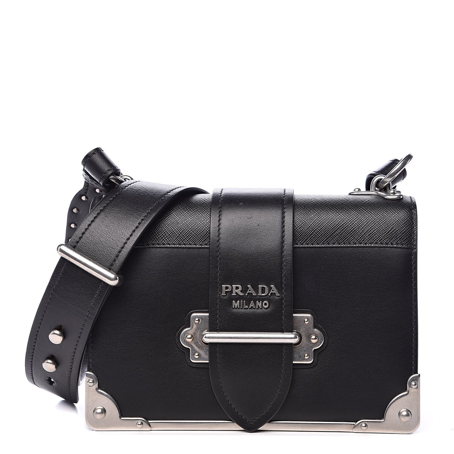 City Calf Saffiano Cahier Bag Black