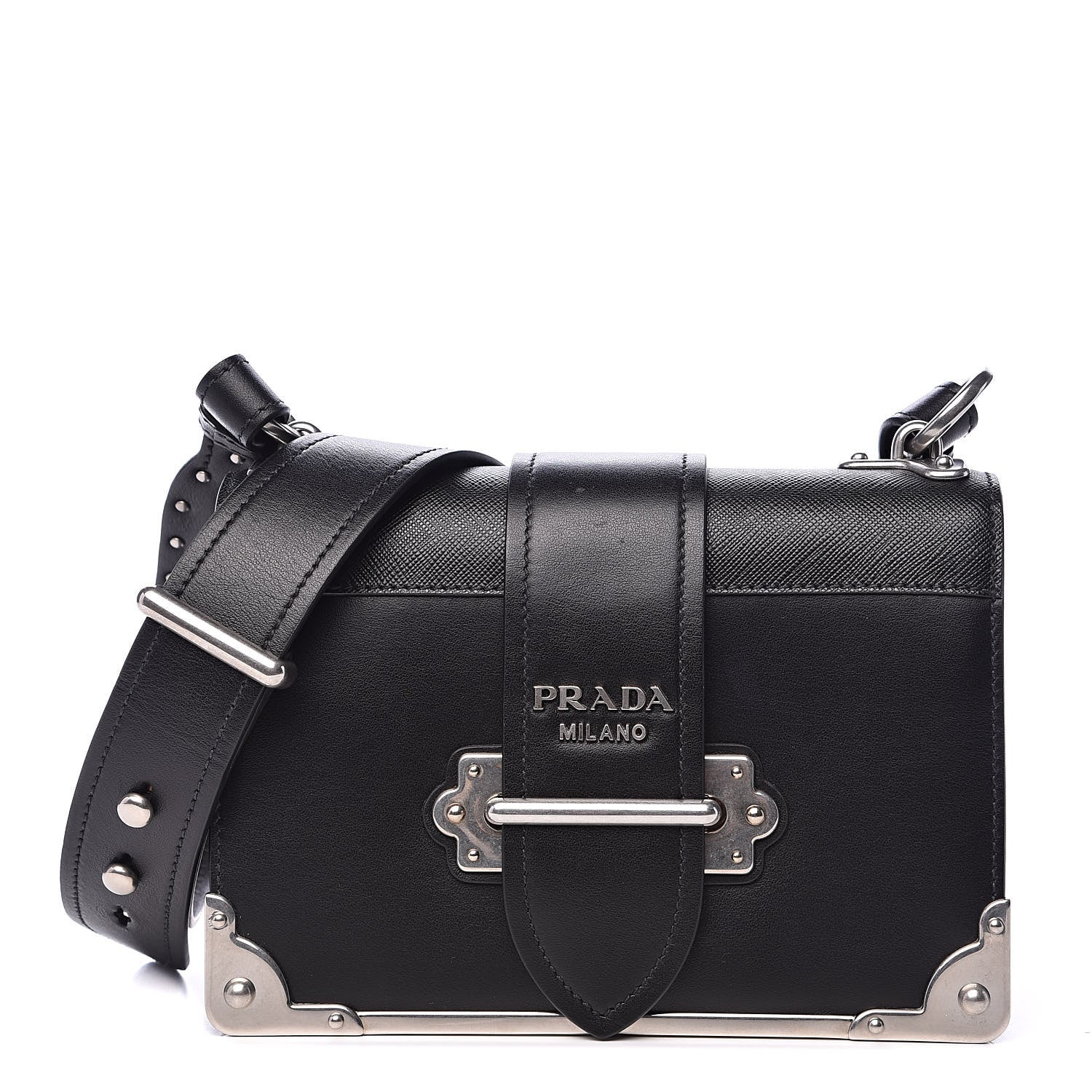 Prada City Calf Saffiano Cahier Bag Black 1 of 11