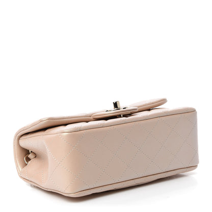 Chanel Iridescent Calfskin Quilted Mini Rectangular Flap Beige 4 of 10