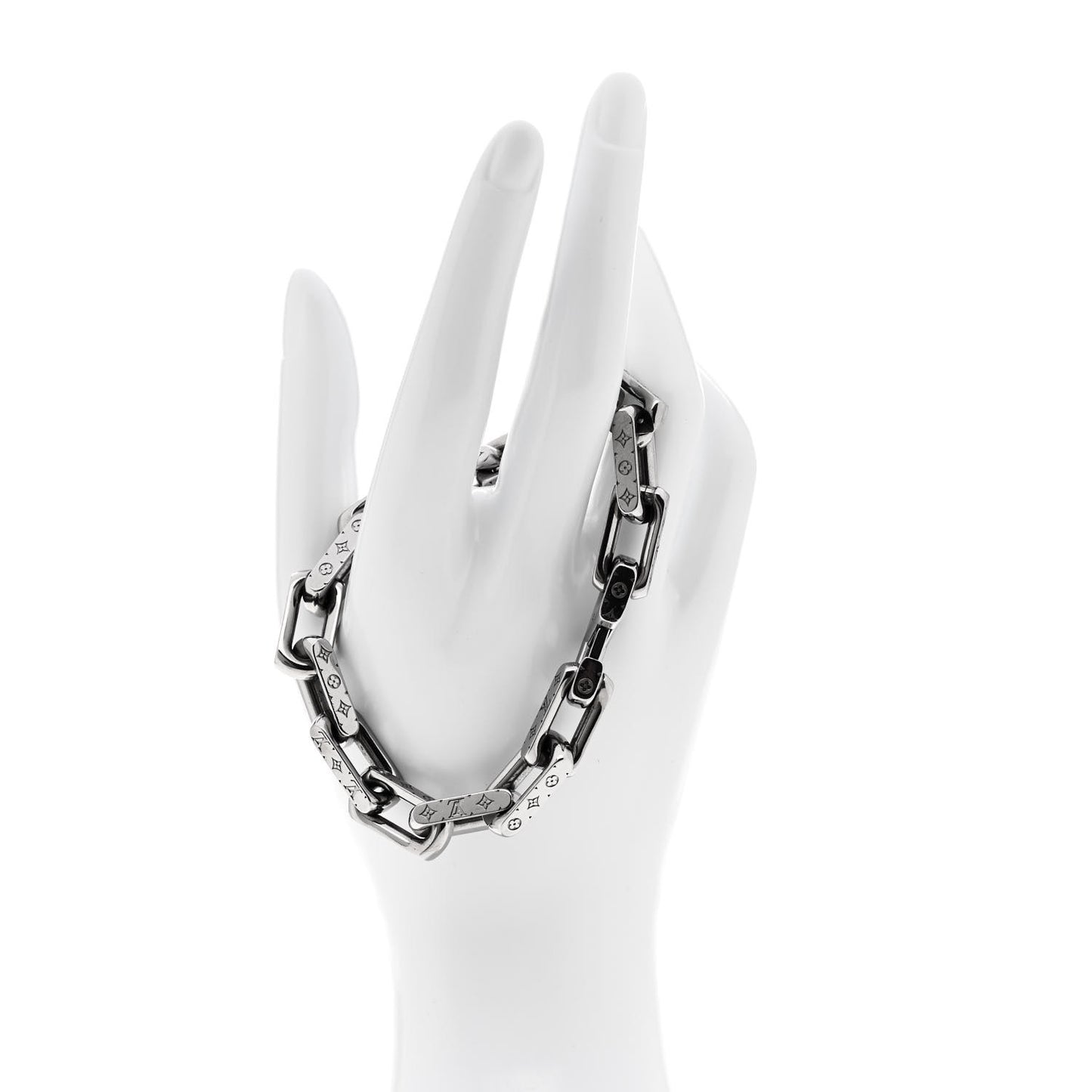 Monogram Chain Bracelet L Silver