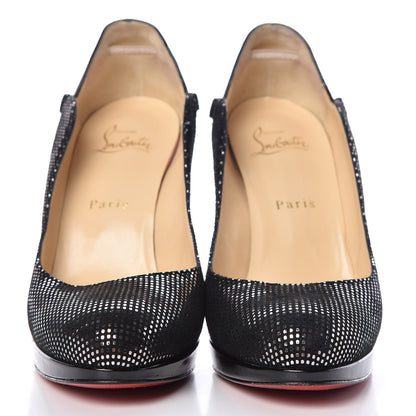 Christian Louboutin Patent Suede Square Doremi 120 Pumps 38 Platine 2 of 11