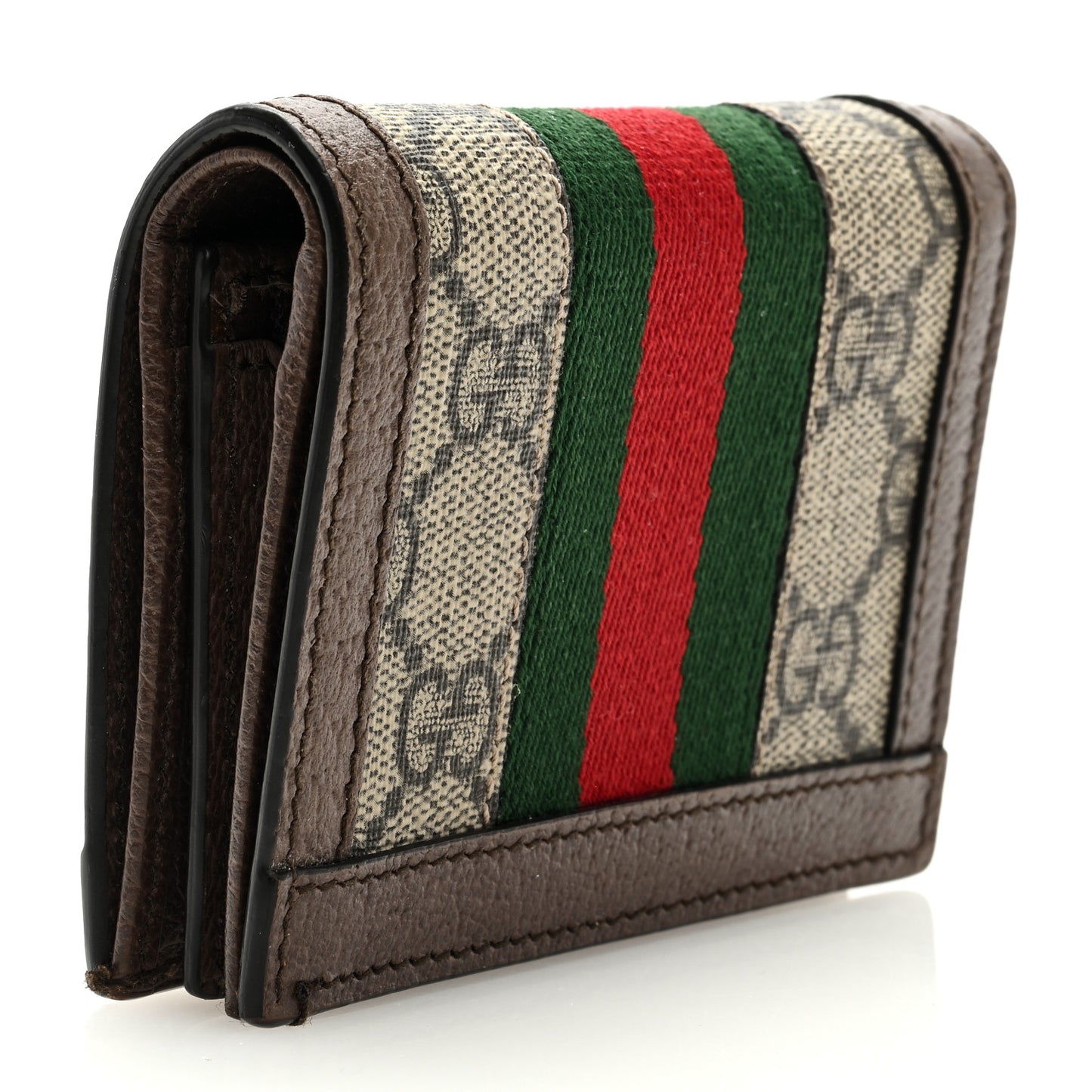 GG Supreme Monogram Web Ophidia Card Case Beige New Acero