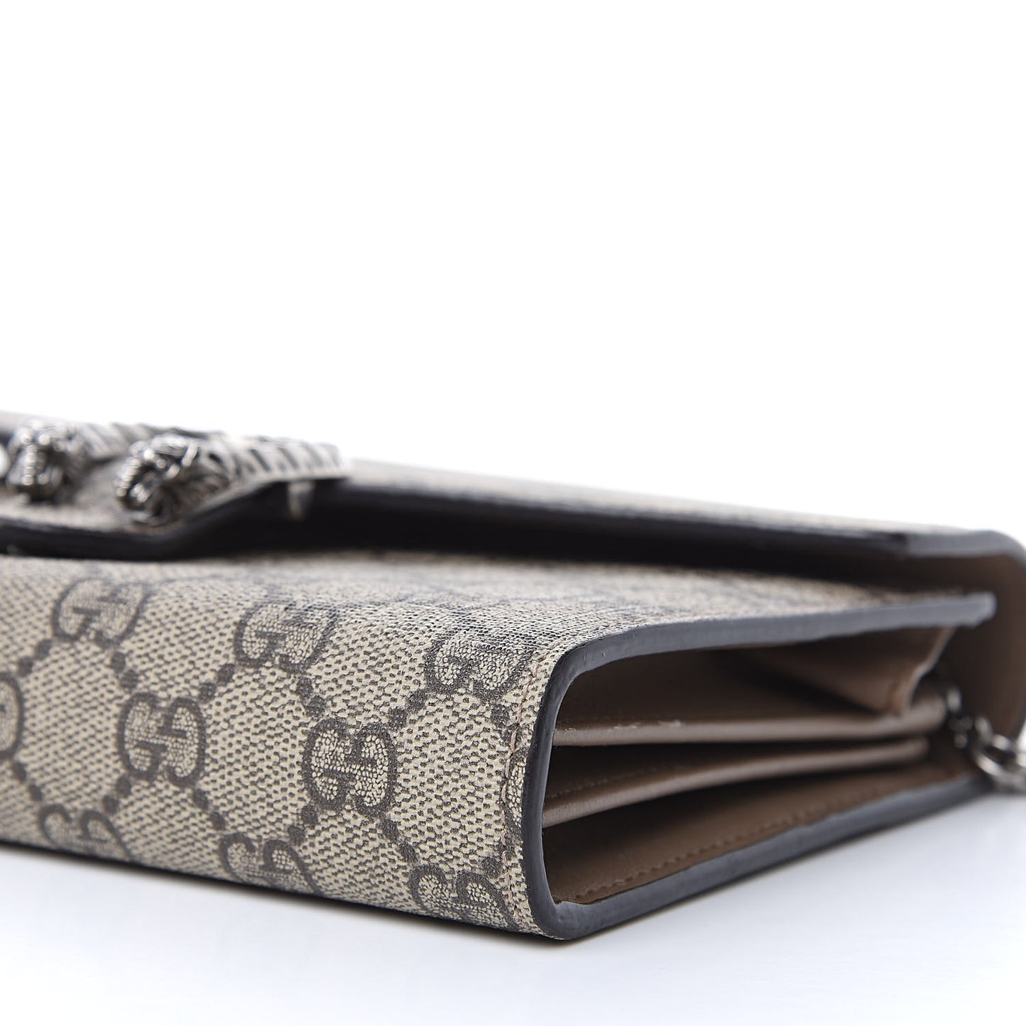 GG Supreme Monogram Mini Dionysus Chain Wallet Beige Taupe