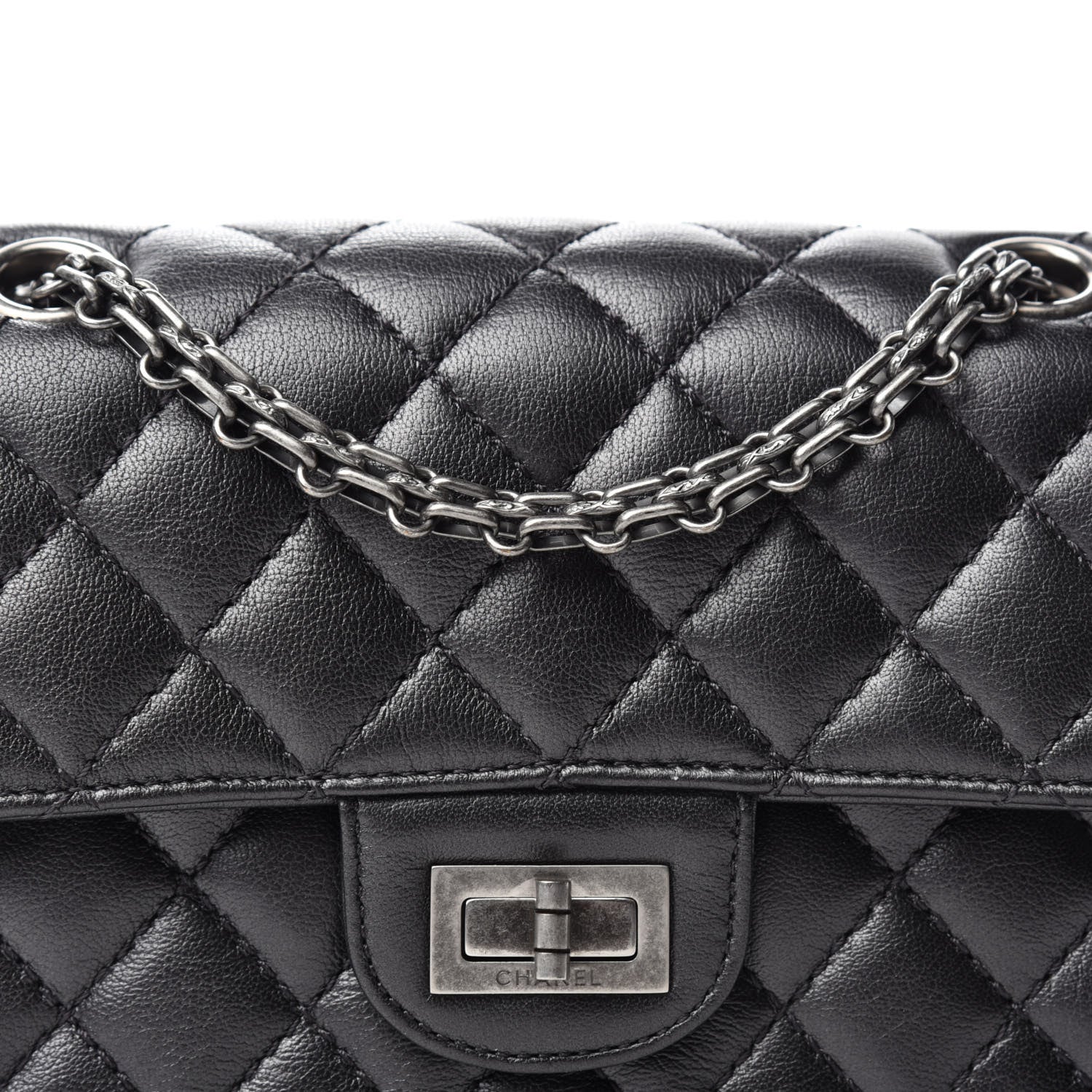 Chanel Goatskin Quilted 2.55 Reissue Mini Flap Dark Silver 10 of 11