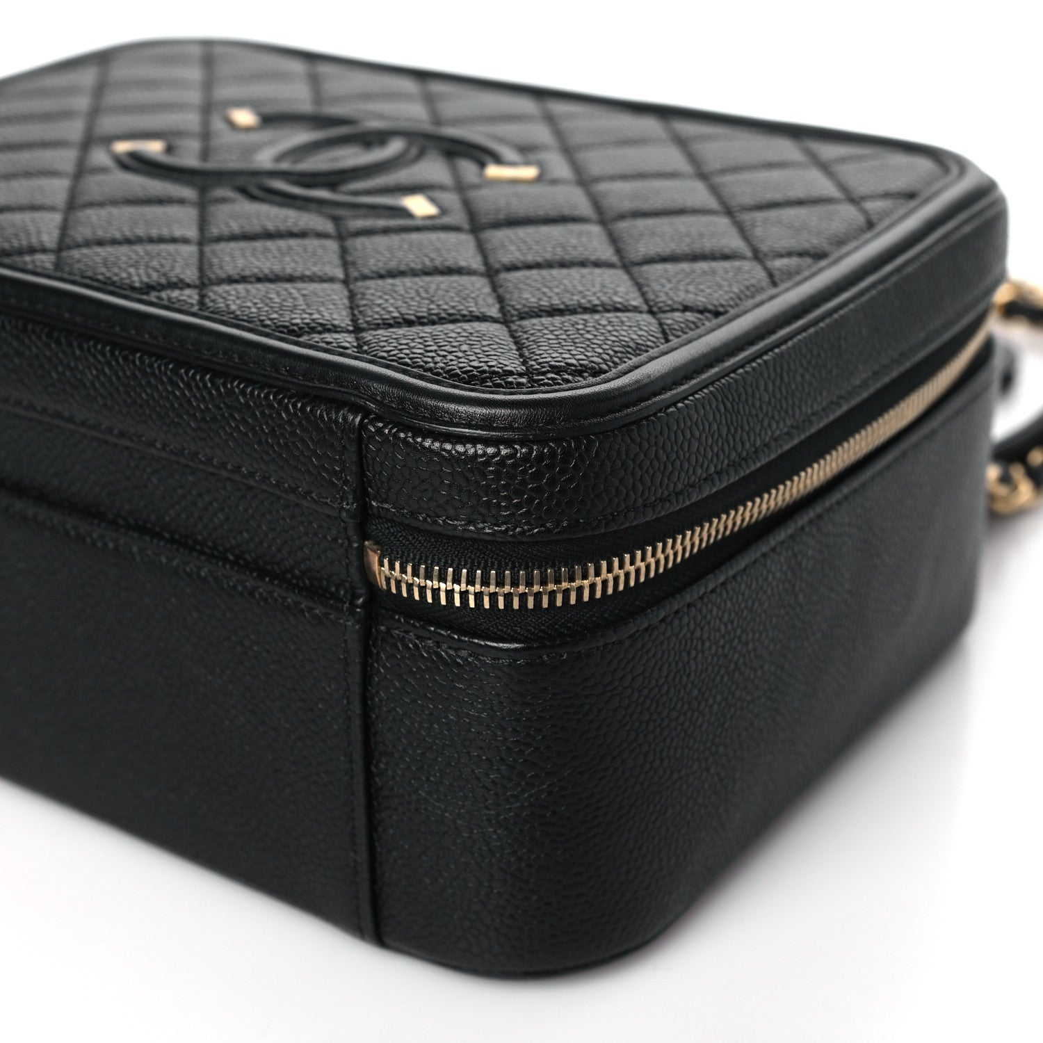 Chanel Caviar Quilted Large CC Filigree Vanity Case Black 11 of 11