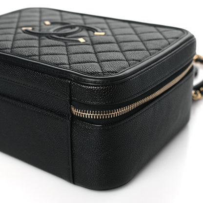 Chanel Caviar Quilted Large CC Filigree Vanity Case Black 11 of 11