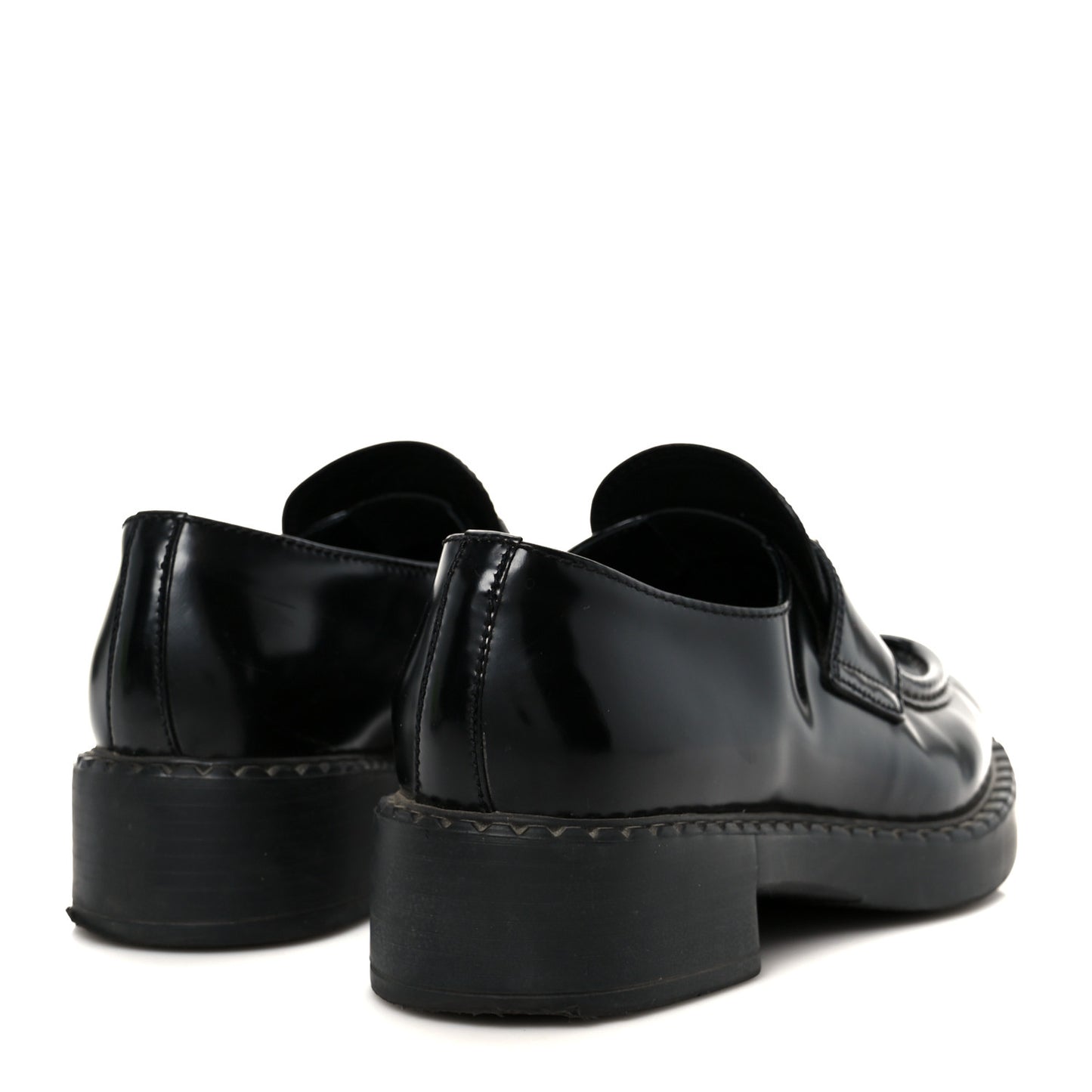 Spazzolato Metal Triangle Logo 50mm Loafers 37 Black