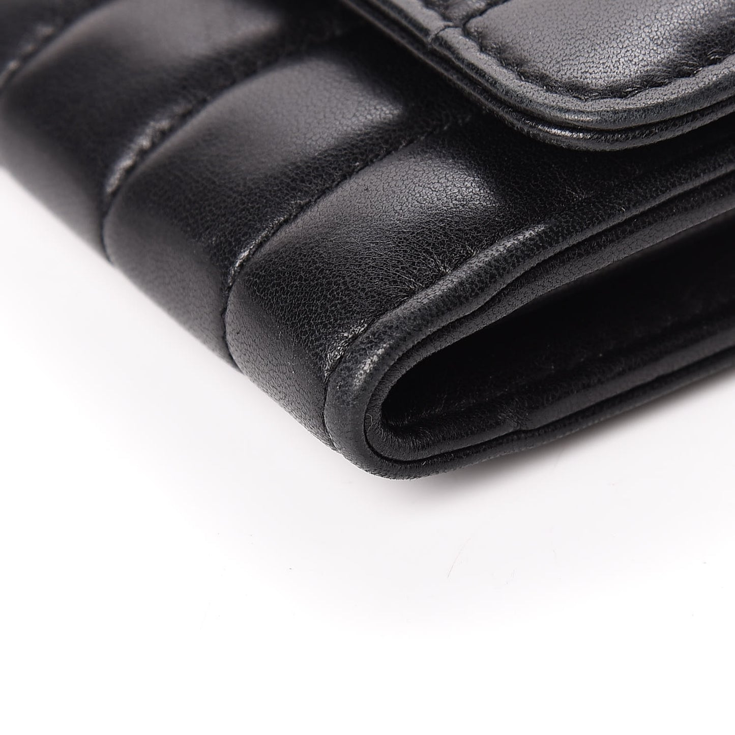 Lambskin Matelasse Monogram Large Vicky Continental Wallet Black