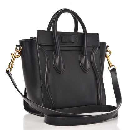 Celine Smooth Calfskin Nano Luggage Black 3 of 10