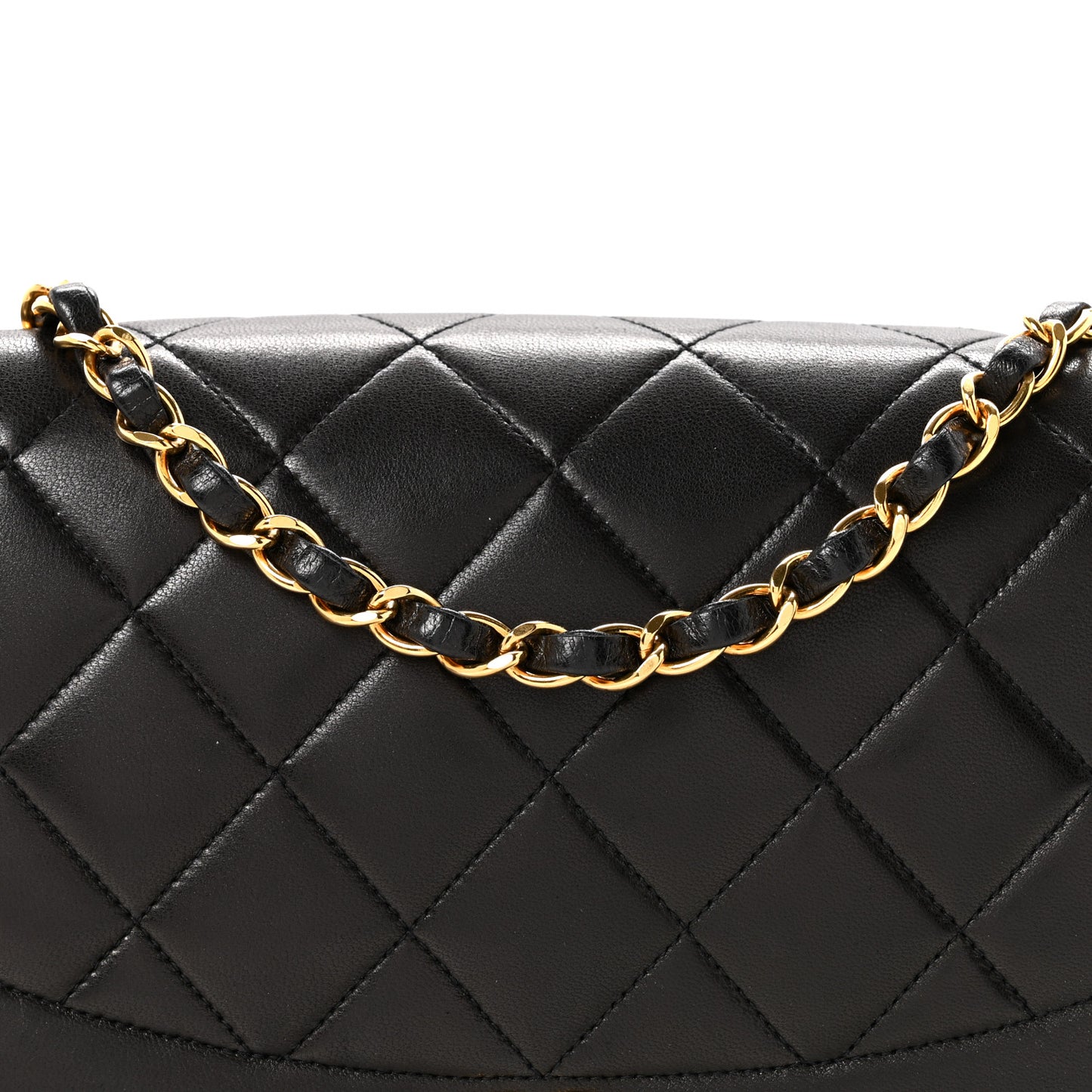 Lambskin Quilted Medium Single Flap Black