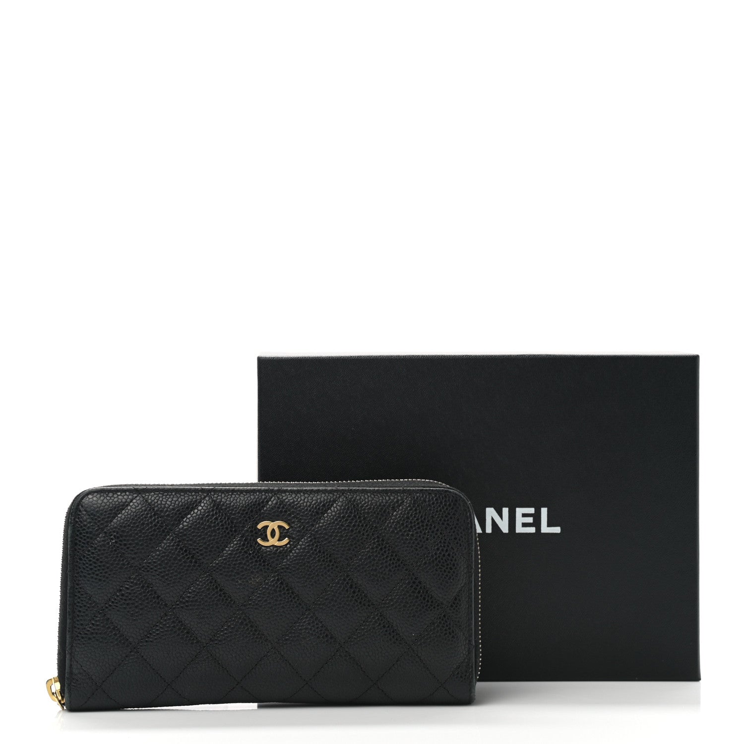 Chanel Caviar Quilted Large Gusset Zip Around Wallet Black 10 of 10