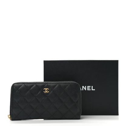Chanel Caviar Quilted Large Gusset Zip Around Wallet Black 10 of 10