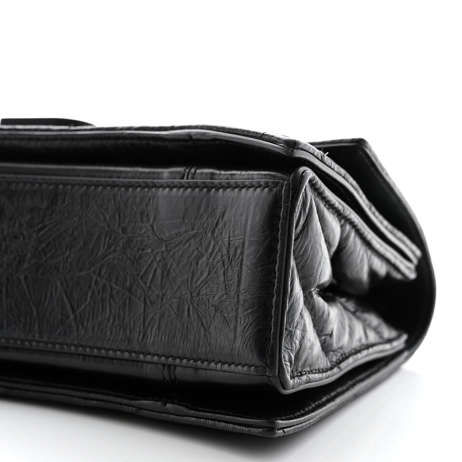 Balenciaga Crushed Calfskin Quilted Matte Black Hardware Small Crush Chain Bag Black 9 of 9
