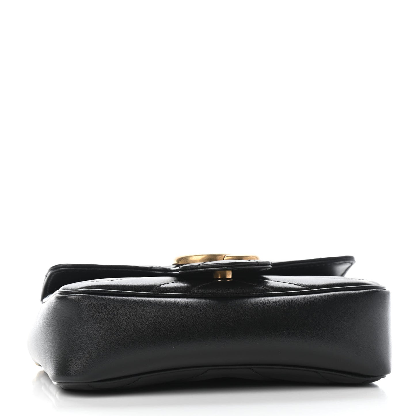 Calfskin Matelasse Super Mini GG Marmont Shoulder Bag Black