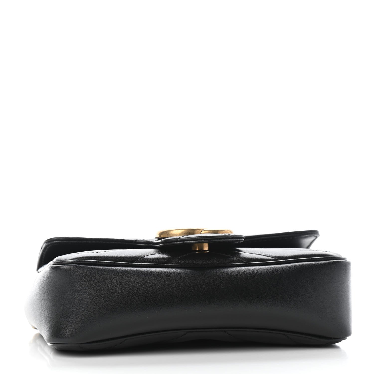 Gucci Calfskin Matelasse Super Mini GG Marmont Shoulder Bag Black 3 of 6