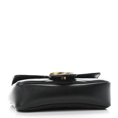 Gucci Calfskin Matelasse Super Mini GG Marmont Shoulder Bag Black 3 of 6