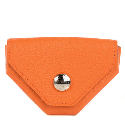Hermes Chevre Mysore Le 24 Coin Purse Orange 1 of 10