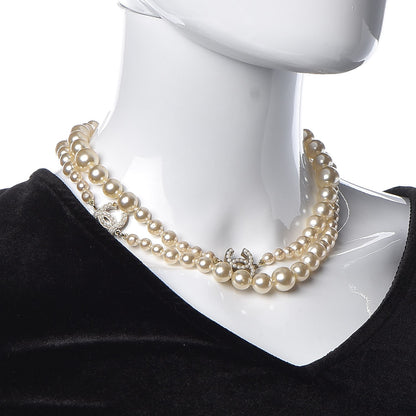 Chanel Pearl CC Long Necklace Gold 2 of 9