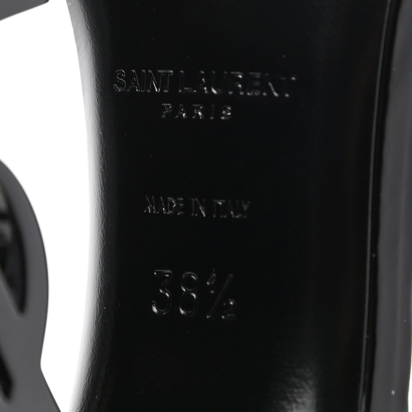 Patent Calfskin Opyum 110 Sandals 38.5 Black