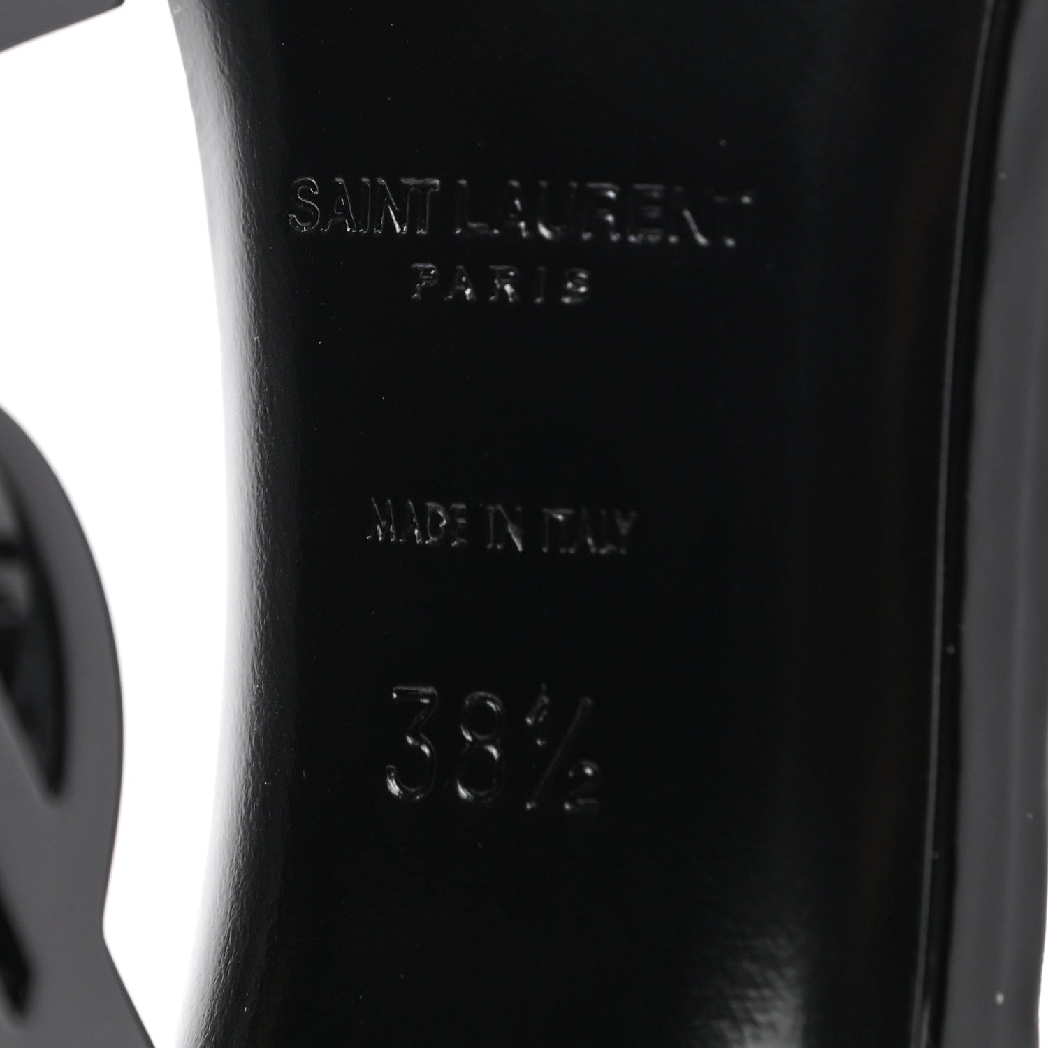 Saint Laurent Patent Calfskin Opyum 110 Sandals 38.5 Black 6 of 8