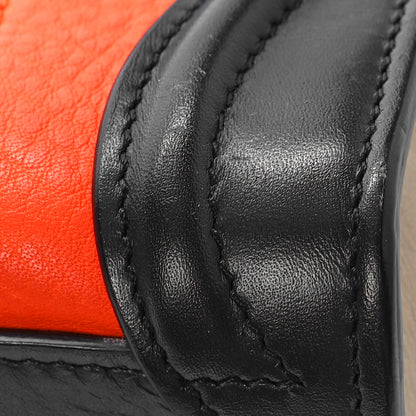Celine Elephant Calfskin Nano Tri-Color Luggage Bright Orange 8 of 12