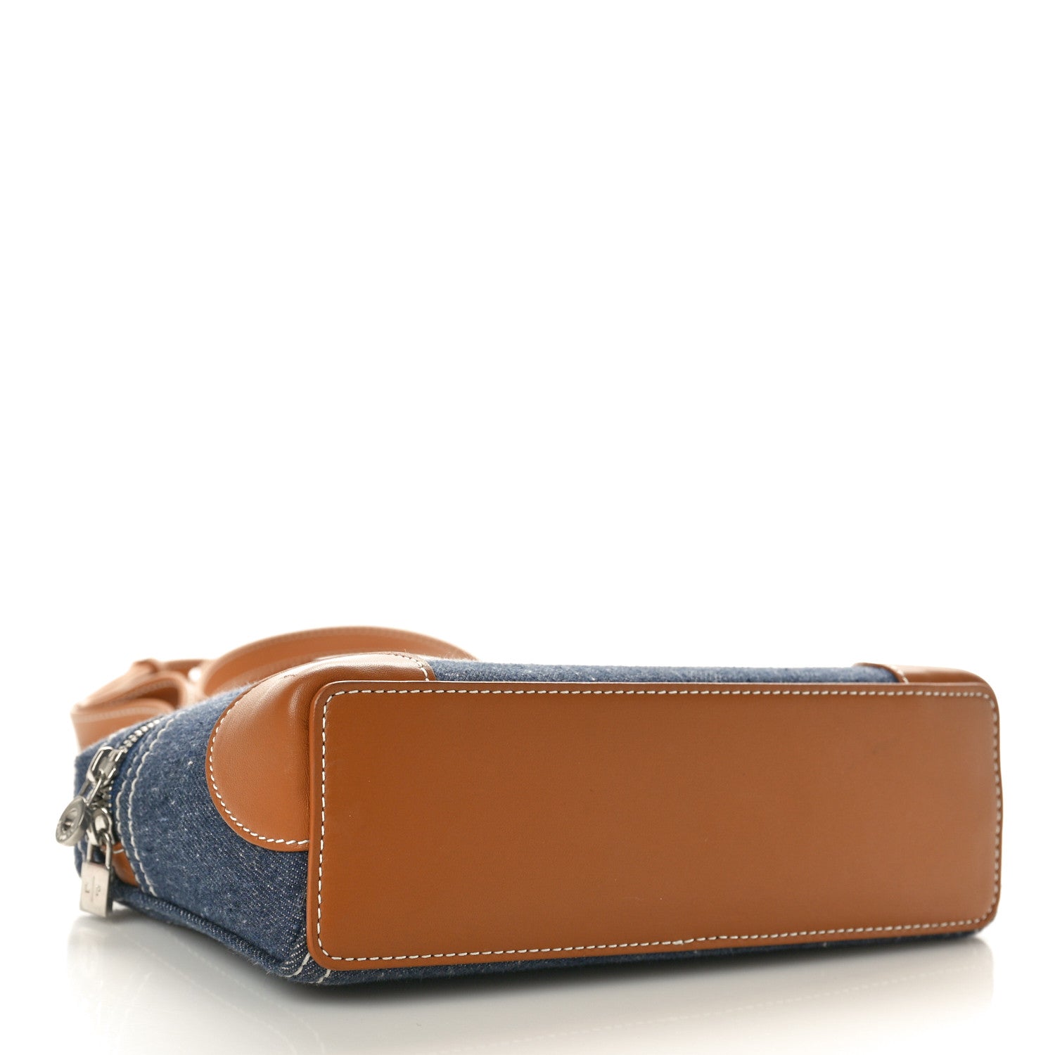 Loro Piana Denim L19 Extra Pocket Pouch Blue Warm Tan 4 of 9