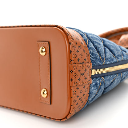 Louis Vuitton Denim Calfskin Reverse Monogram Malletage Alma BB Blue 9 of 9