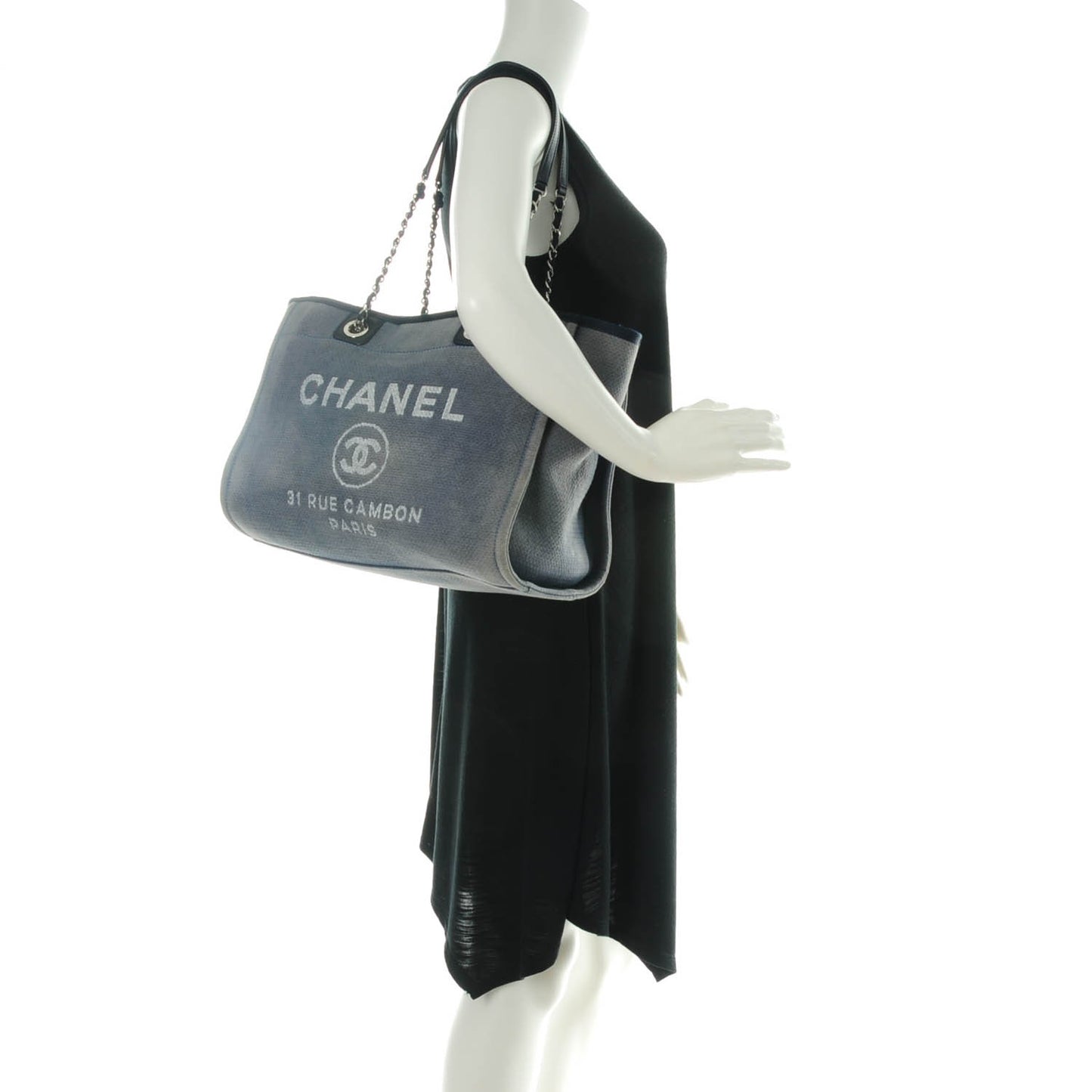 Canvas Small Deauville Tote Denim Blue