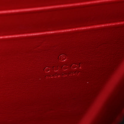 Gucci Calfskin Matelasse GG Marmont Chain Wallet Hibiscus Red 6 of 7