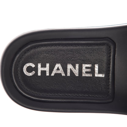 Chanel Lambskin Quilted CC Mules Sandals 37 Black 7 of 8