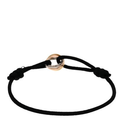 Cartier 18k Pink Yellow White Gold Trinity Adjustable Cord Bracelet Black 2 of 4