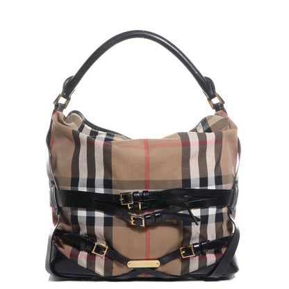 Burberry House Check Bridle Calfskin Medium Gosford Hobo Black 1 of 12
