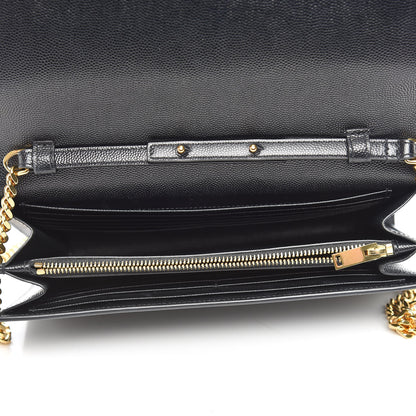 Saint Laurent Grain De Poudre Star Studded Monogram Wallet on Chain Black 5 of 10