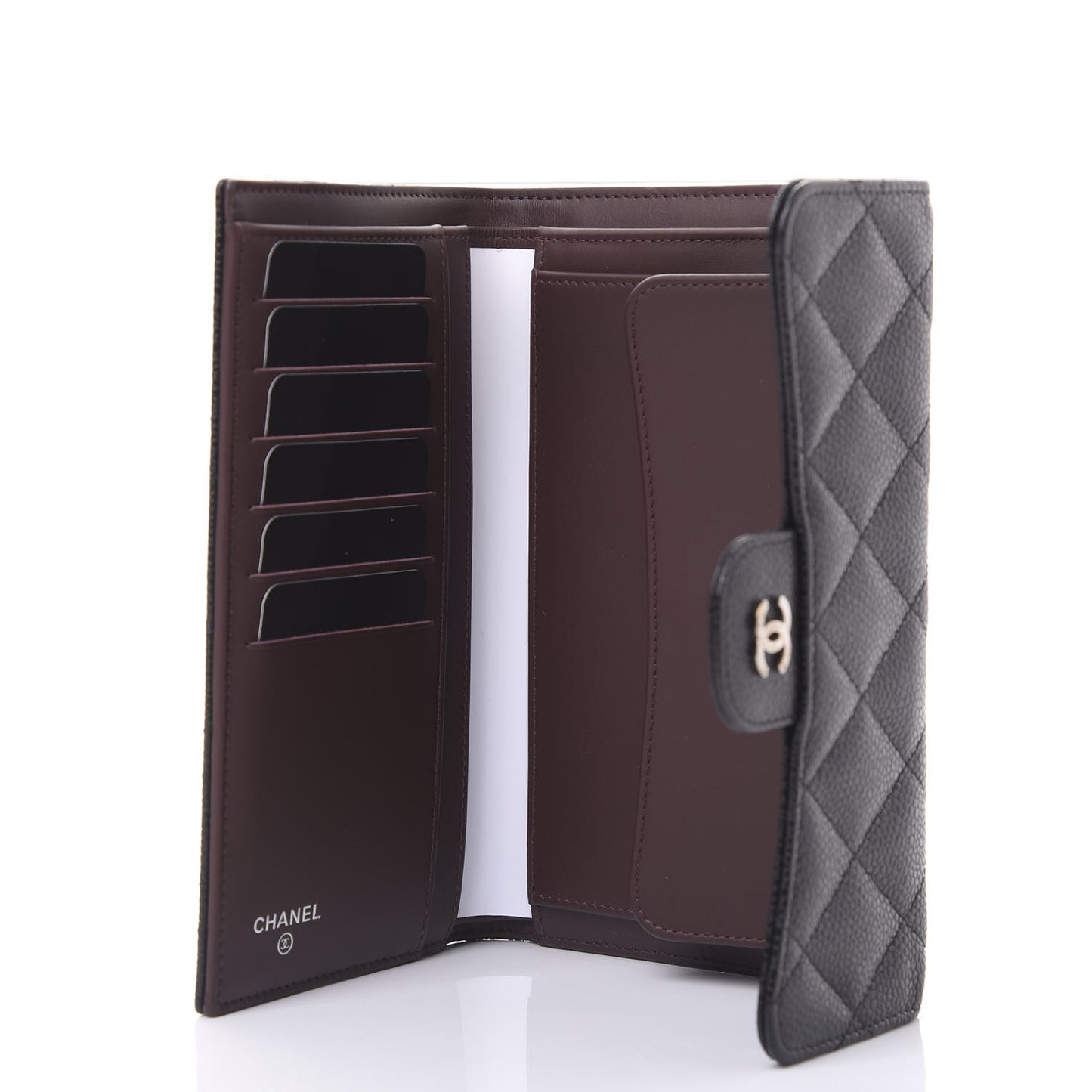 Caviar Quilted Large Flap Wallet Black