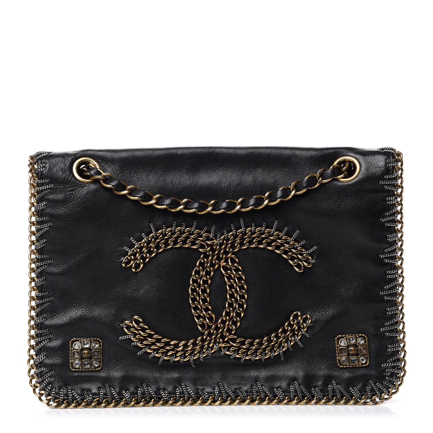 Chanel Calfskin Chain CC Byzance Flap Black 1 of 15