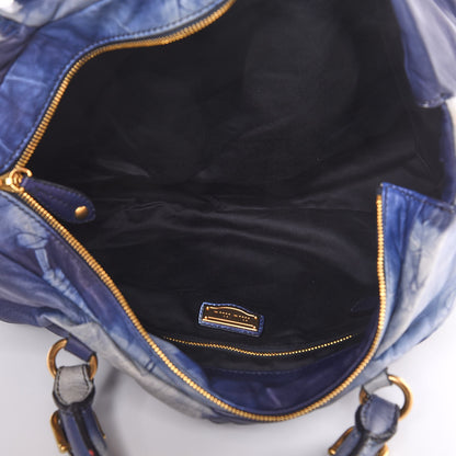 Miu Miu Nappa Tie Dye Satchel Blue 5 of 8