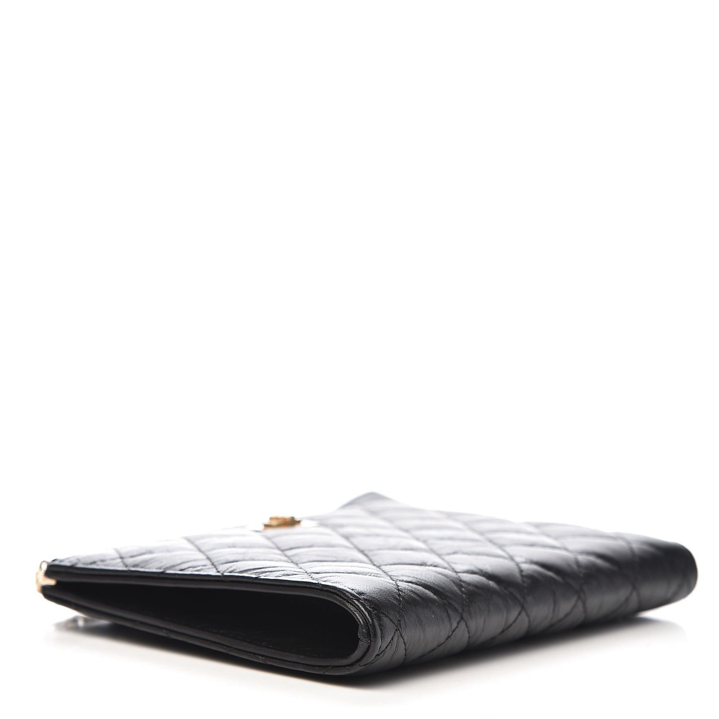 Aged Calfskin Quilted Small 2.55 Reissue Pouch With Handle Black