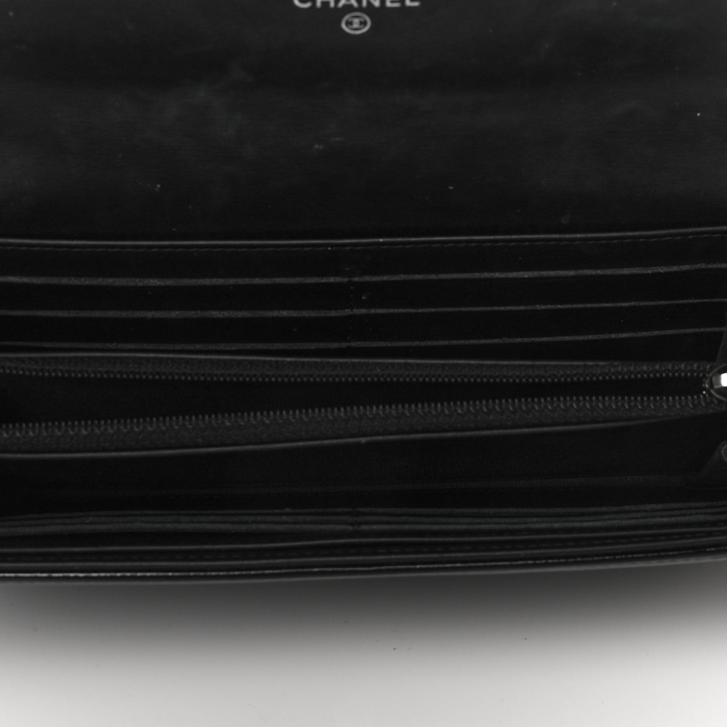 Patent Caviar Timeless CC Large Gusset Flap Wallet Black
