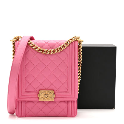 Chanel Calfskin Quilted North South Boy Flap Pink 15 of 15