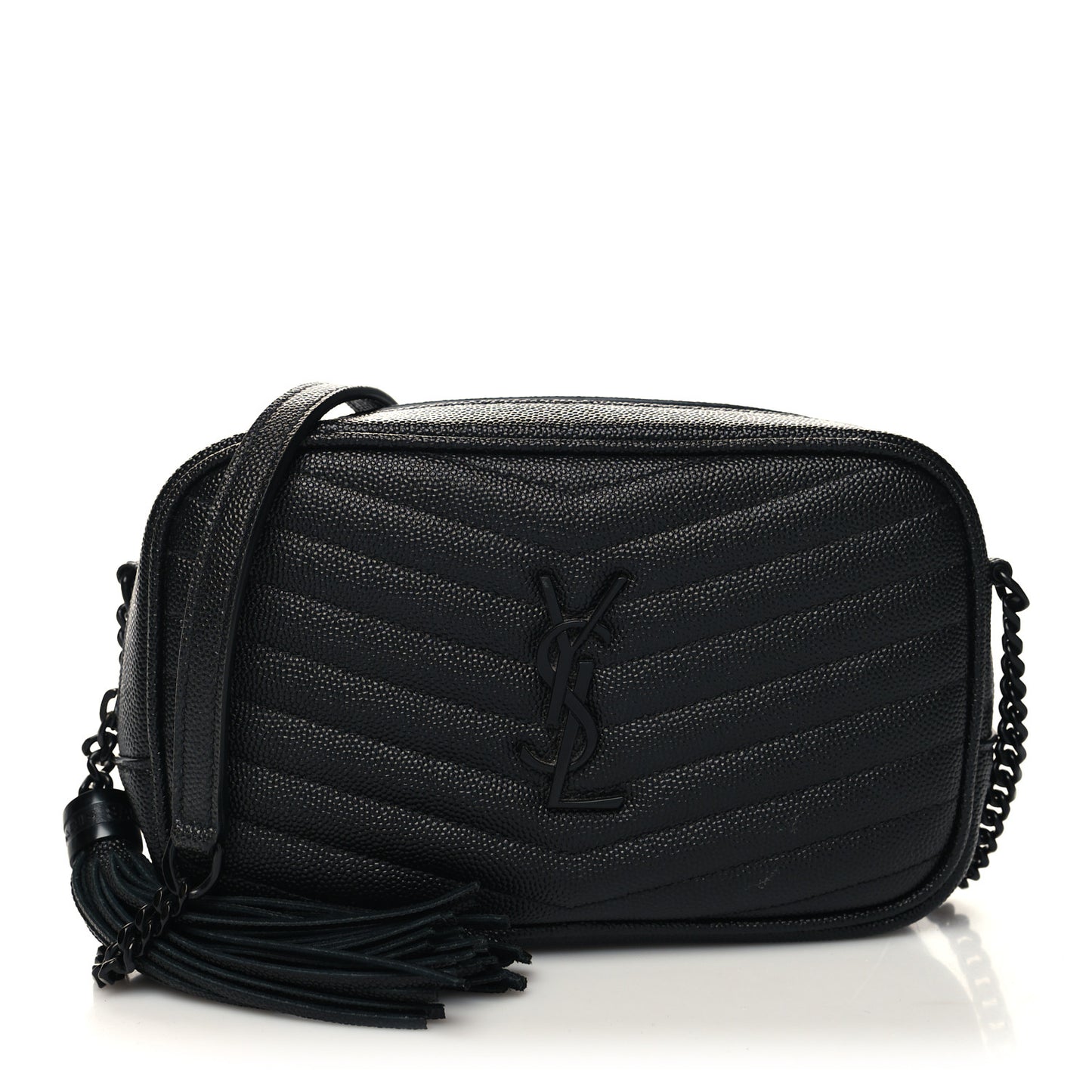 Grain De Poudre Matelasse Monochrome Monogram Mini Lou Camera Bag Black