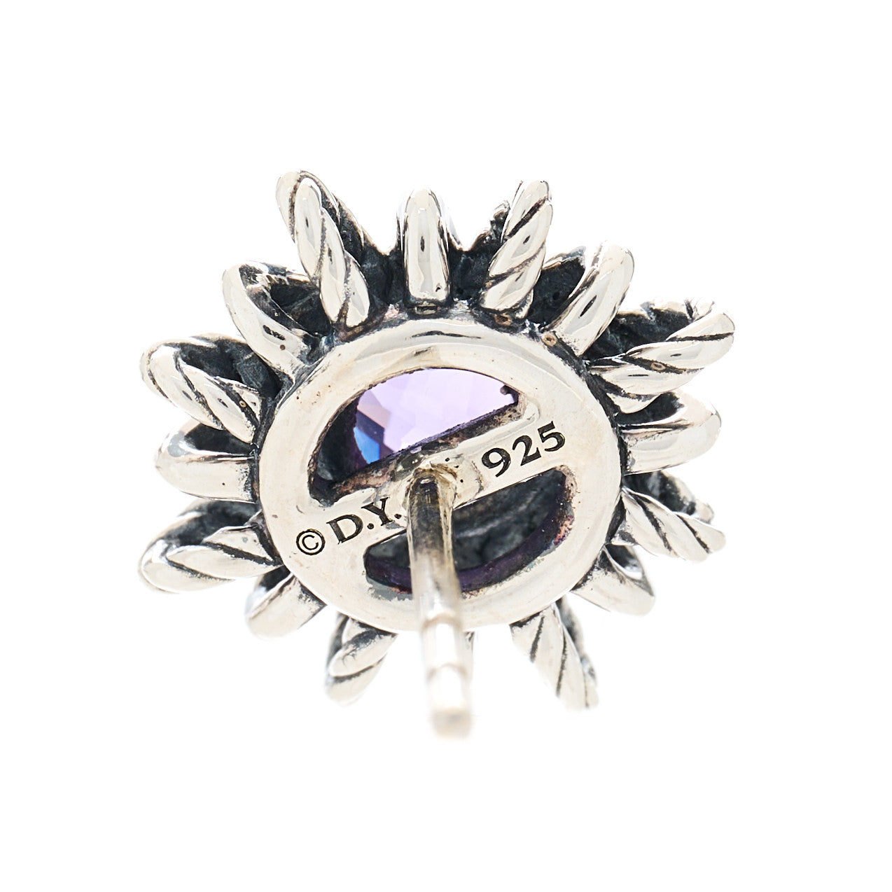 Sterling Silver Amethyst Starburst Stud Earrings