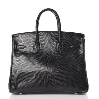 Hermes Lizard Birkin 25 Black 4 of 50
