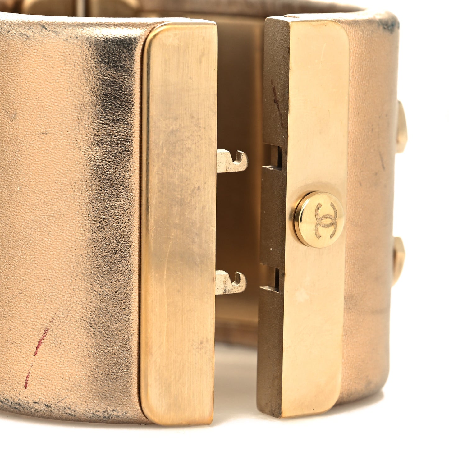 Metallic Lambskin CC Cuff Gold