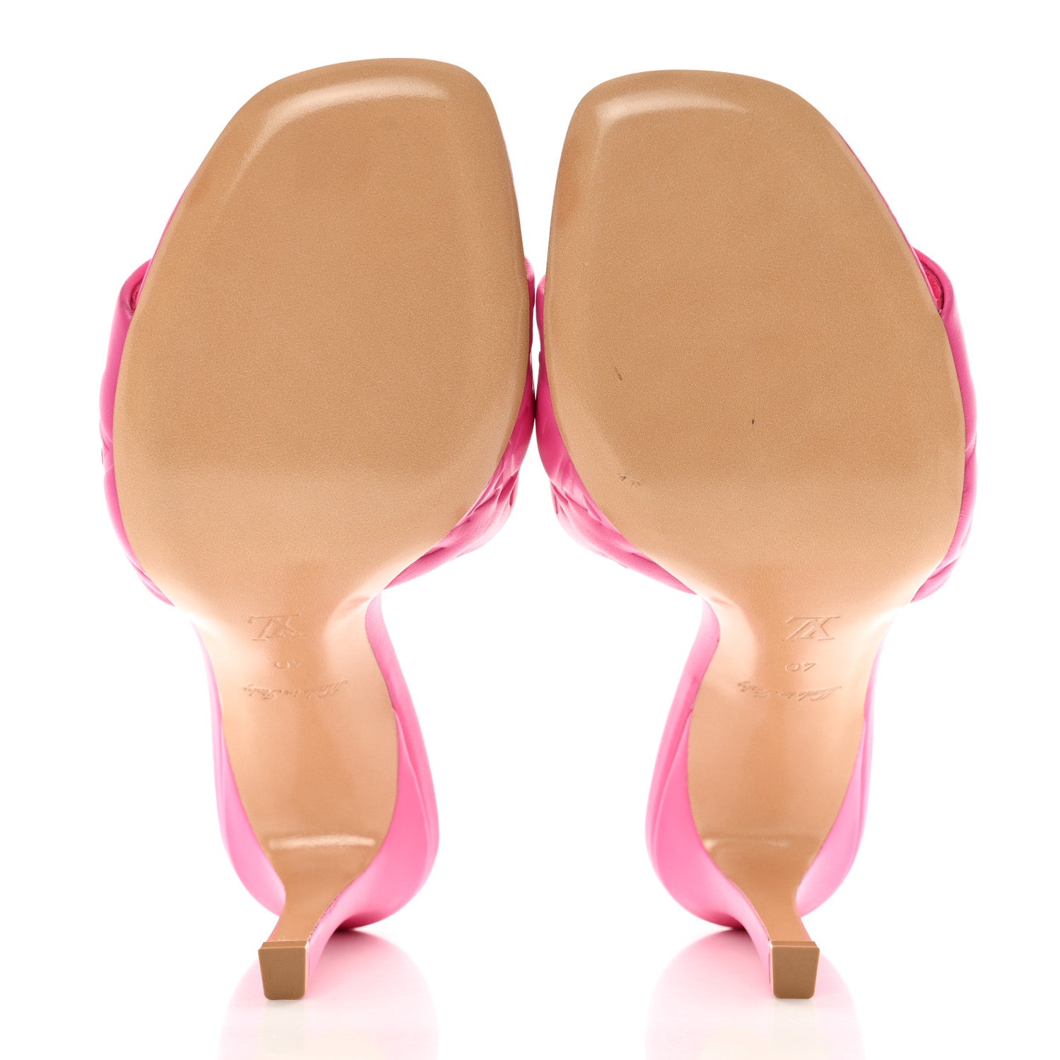 Louis Vuitton Lambskin Embossed Monogram Revival High Heel Mules 40 Rose Pop 5 of 8