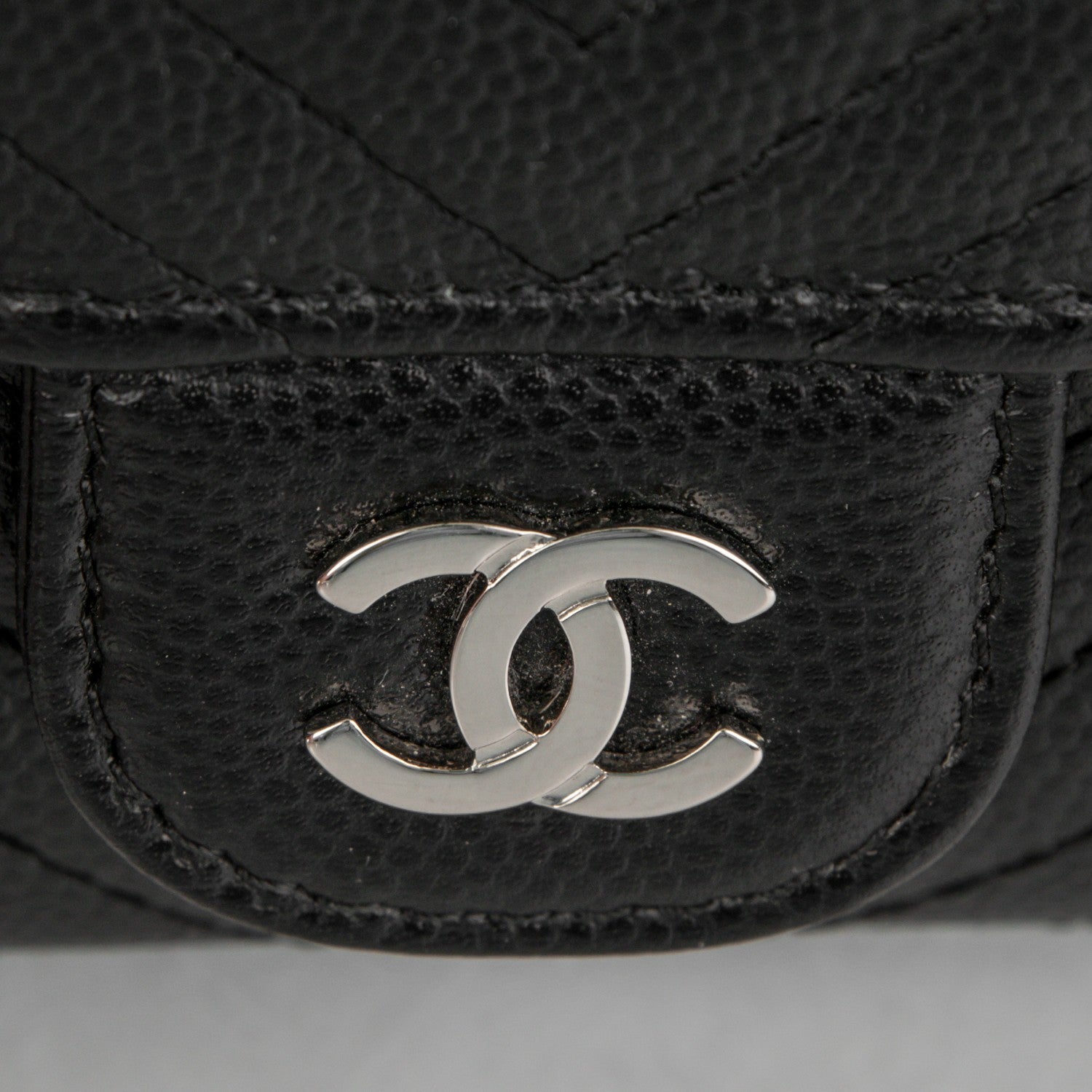 Chanel Caviar Chevron Quilted Large Flap Wallet Black 9 of 9