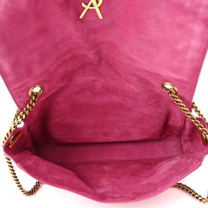 Saint Laurent Smooth Calfskin Suede Medium Reversible Monogram Kate Satchel Rose Rubis 5 of 20
