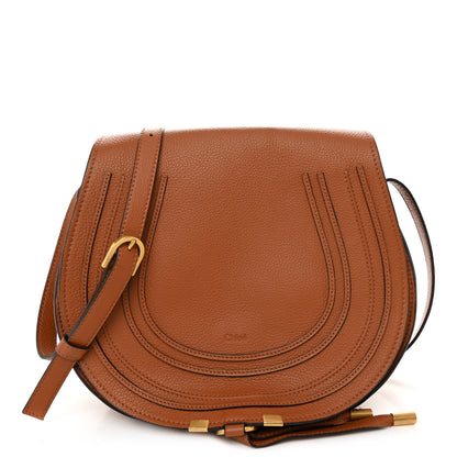 Chloe Grained Calfskin Medium Marcie Saddle Bag Tan 1 of 11