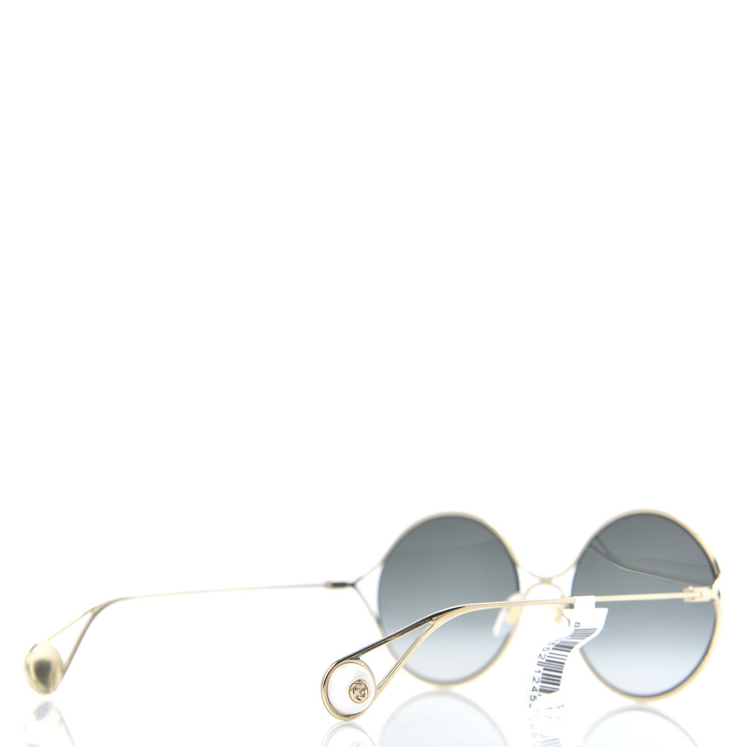 Gucci Metal Round Pearl Tip Sunglasses GG0253S Gold 4 of 7