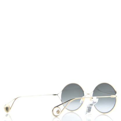 Gucci Metal Round Pearl Tip Sunglasses GG0253S Gold 4 of 7
